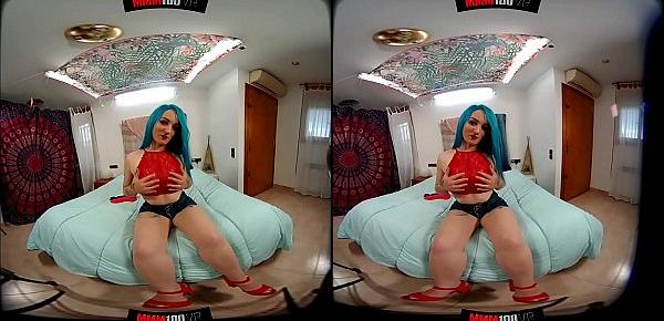  Horny young Monica Mavi removing clothes  in POV VR 180
